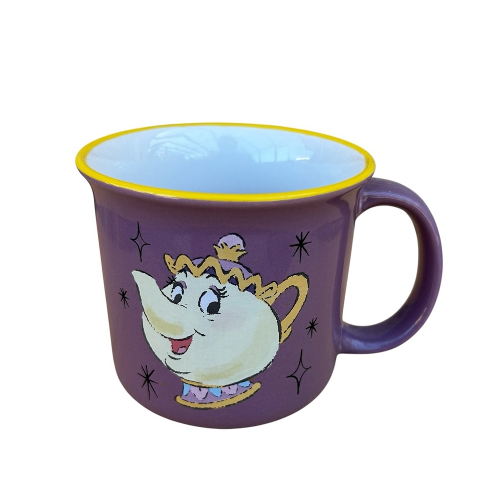 Walt Disney’s Beauty & the Beast Mrs Potts Purple White Ceramic Mug Collectible